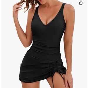 B2prity One Piece Swimdress Black Size 2XL(16W) New With Tag
